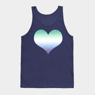 Ombré gay man flag and white swirls doodles (5 colors) heart Tank Top